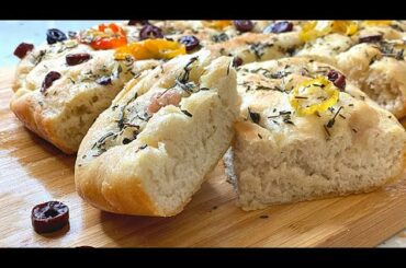 Best Focaccia Recipe | Easy Homemade Thyme Rosemary hot pepper Olive Focaccia Italian Bread Recipe
