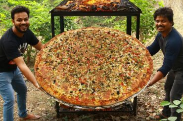 Dominos Veg Pizza | Giant Homemade Pizza Recipe | Grandpa Kitchen