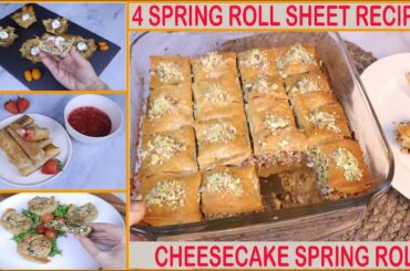4 Spring roll sheet recipes | Cheese cake, Italian Meatballs cupcake, Baklawa & Greek Borek