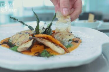 Pumpkin Variation, Cardoncelli Mushrooms and Black Cabbage | Italian Chef Academy | Vegan Cuisine