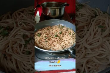 Spaghetti-Tuna Aglio E Olio- Cilantro leaves- Italian Cuisine