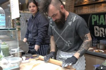 Coloured Italian "Piadina" Flatbread. Cooking London Street Food