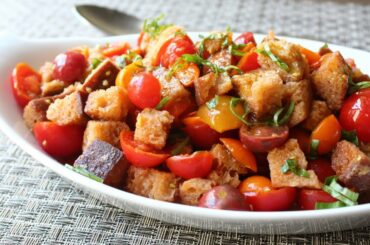 Crispy Panzanella Salad - Tuscan Bread & Tomato Salad Recipe