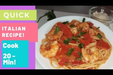 Quick and Easy Italian Style Shrimp Pasta. Easy and Quick Italian recipe for  Busy WeekNight