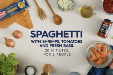 Barilla | Spaghetti with shrimps and Basilico sauce