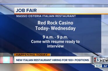 Italian restaurant hiring Red Rock hotel-casino