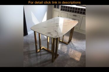 Modern luxury marble stone top Stainless steel leg dining tables sets Rectangular Italian style din