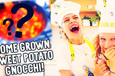 COMEDY AND COOKING w/ Sockie & Biggy making SWEET POTATO GNOCCI (home grown)