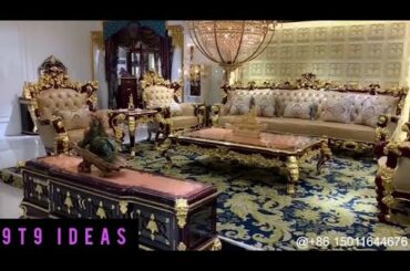 Italian Luxury Furniture Sets Genuine Leather living Room Sofa