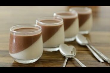 Italian food recipe | Chocolate & Vanilla Panna Cotta Recipe