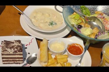 OLIVE GARDEN FOOD REVIEW #ASMR #FOODREVIEW #EATING #OLIVEGARDEN #PASTA #SOUP #ITALIAN #FOOD