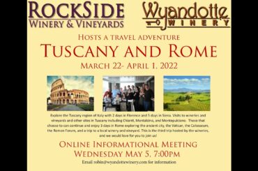 Tuscany and Rome 2022 Information Meeting