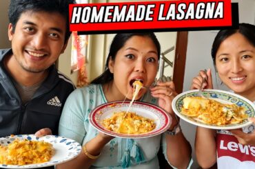 Home Made Lasagna | Foodie Guddy Eats Lasagna | Italian Tasty Food | Mozzarella Cheese |