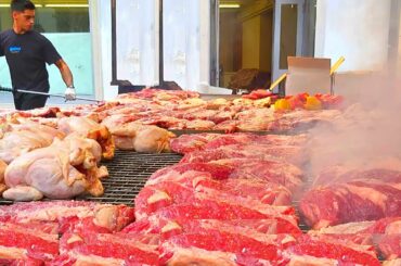 Italy Street Food. Huge Ribs, Sausages, Loin, Sandwiches, Raclette and More