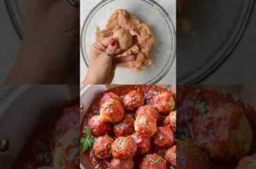 ITALIAN BAKED TURKEY MEATBALLS #recipes#shortsvideo#shortsvideorecip#chicken##shorts#cooking