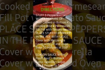 Carol Ann's Old World Italian Country Style Stuffed Peppers by Carol Ann Henderson