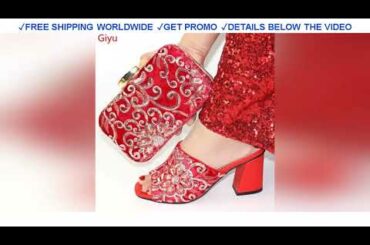 [Sale] $61.41 doershow  Shoes and Bag Set African Sets 2019 wine Color Italian Shoe Bag Set Decorat