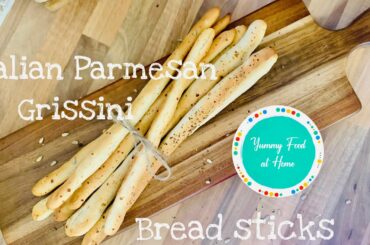 Bread sticks/ Italian Grissini / Easy bread sticks recipe/ Crispy Parmesan bread sticks