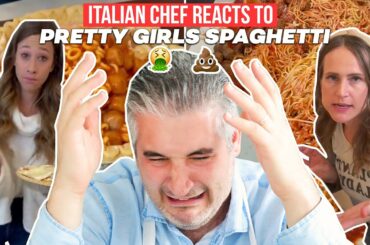 Italian Chef Reacts to PRETTY GIRLS Cooking SPAGHETTI