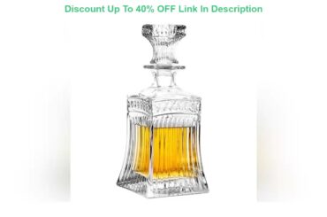 Best Quality Glass Decanter with Airtight Geometric Stopper - Whiskey Decanter for Wine, Bourbon, B