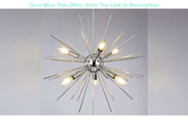 New Arrivals Modern Sputnik Chandeliers,6 Lights Firework Chandelier Sparkling Aluminum Rod Pendant