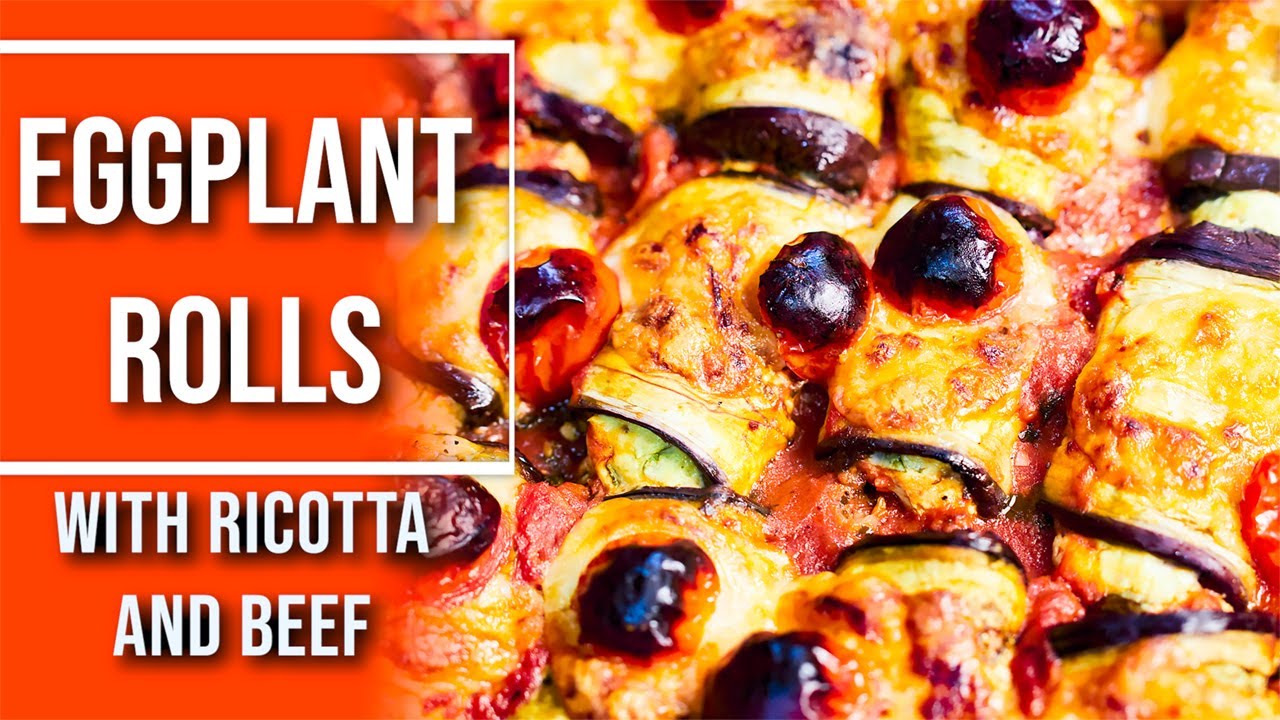 Eggplant rolls filled with ricotta cheese and basil and beef with cinnamon Italy meets Greece recipe Eggplant rolls filled with ricotta cheese and basil and beef with cinnamon Italy meets Greece recipe