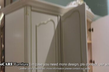 4 door wardrobe rose classic European style furniture