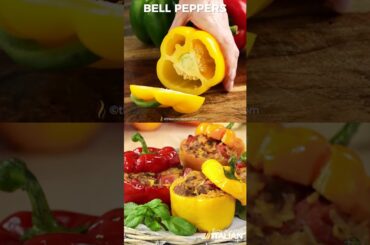 Cheesy Italian Stuffed Peppers #shorts#shortsvideo#youtubeshortvideo#recipes#cooking#pizzarecipes