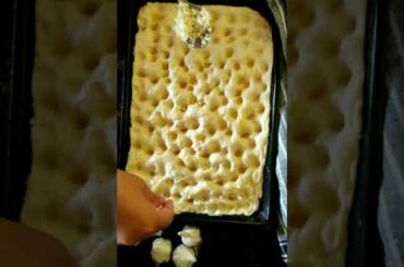 Italian Garlic Focaccia Bread Recipe with Coriander | Baking Fresh homemade Focaccia Bread #shorts