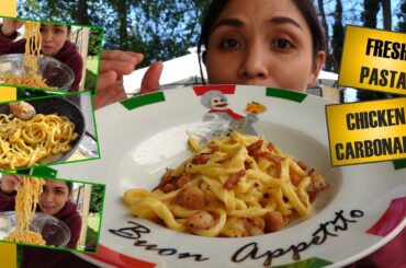 Homemade FRESH PASTA | Authentic way of cooking ITALIAN CARBONARA SAUCE | The First Try of QOT