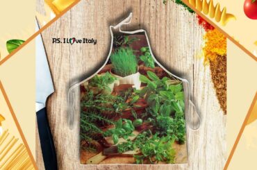 Green Vegetable Italian Apron - Cooking for Italians & Italians in Heart