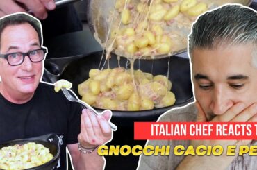Italian Chef Reacts to GNOCCHI CACIO E PEPE By Sam the Cooking Guy