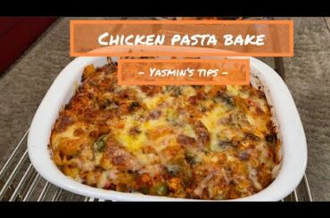 Cheesy chicken mince pasta bake (home pride sauce) easy Italian | Urdu recipe + English text