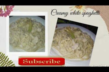 creamy white spaghetti/quick and easy to cook