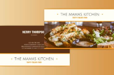 How to Design a Business Card for a Italian Food Restaurant with Food Photo Decoration