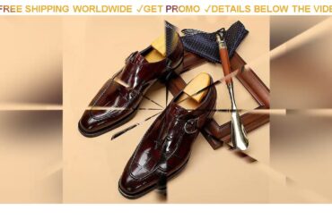 [DIscount] $70.94 Quality Monk Strap Oxford Dress Shoes Men Genuine Cow Leather Wedding Business Su