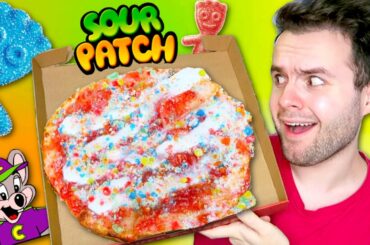 Chuck E. Cheese has a NEW Sour Patch PIZZA! Honest Review!
