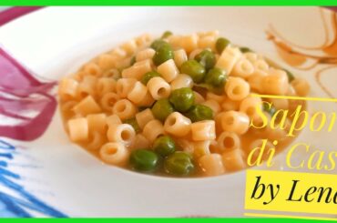 Pasta con pisellini e scamorza (pasta and fresh peas recipe)