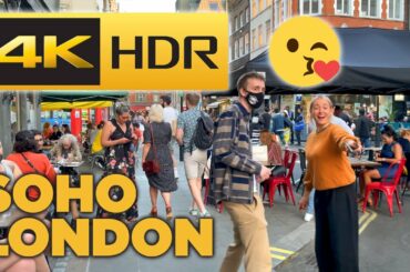 Lively Bank Holiday London Walk in Soho & West End | 4K HDR | May 2021