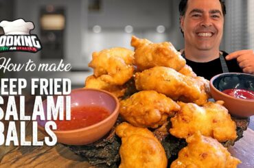 Deep Fried Salami Balls, also known as Zeppole Salate in Italian