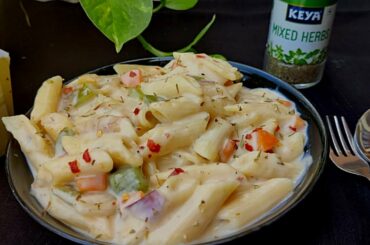 White Sauce Pasta | Cheesy Creamy Pasta | Italian dish | Easy Recipe | Calories Food Hub