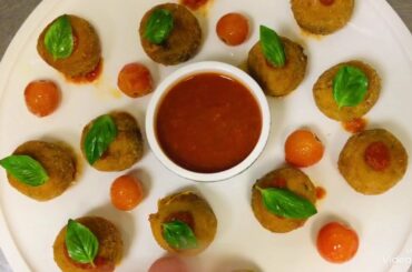 Italian Risotto Rice Cheese Ball With Tomato Sauce./Recipe/...How to Cooked Risotto Rice...