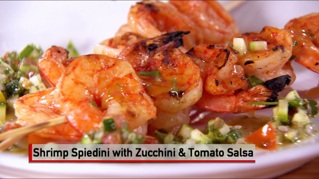Shrimp Spiedini with Zucchini and Tomato Salsa Shrimp Spiedini with Zucchini and Tomato Salsa