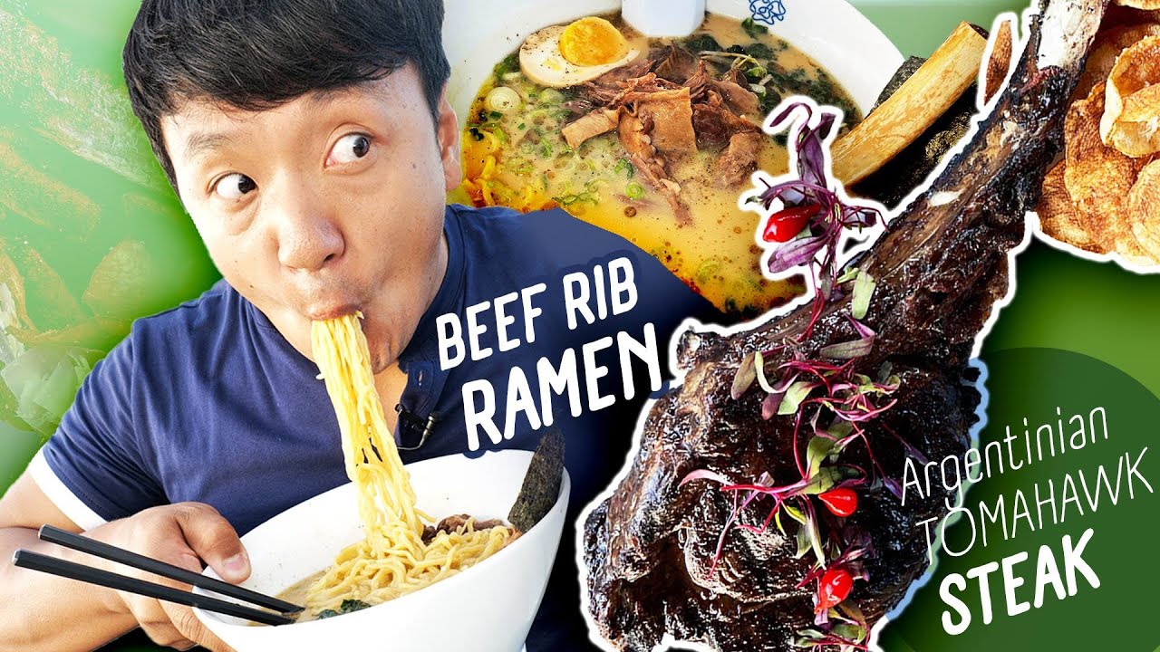 BEEF RIB RAMEN, JAMAICAN FOOD & Argentinian TOMAHAWK STEAK in Miami Florida BEEF RIB RAMEN, JAMAICAN FOOD & Argentinian TOMAHAWK STEAK in Miami Florida