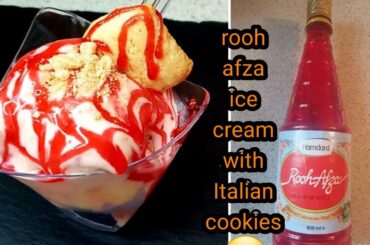 rooh afza ice cream with Italian cookies|UK Asian cooking with Noreen|Unusual ice cream