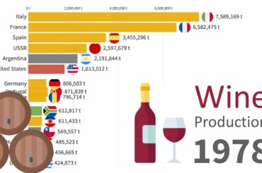 Largest Wine Producing Countries 1961 - 2021
