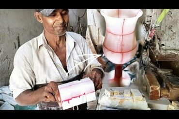 How to make wine glass in marble || glass manufacturing process