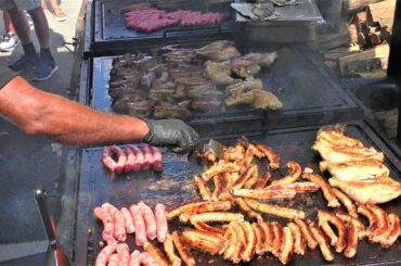 Italy Street Food. Crispy Pork Belly, Ribs, Sausages, Pasta, Melted Cheese, Fried Dough and More