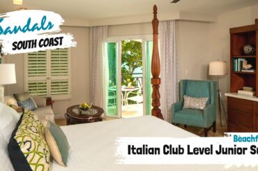 Italian Beachfront Club Level Junior Suite IJS | Sandals South Coast, Jamaica | Tour & Review 4K