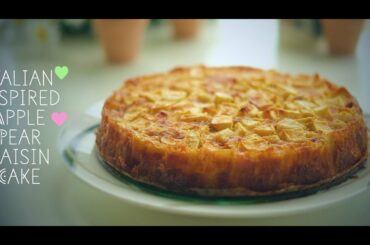 Italian inspired Apple Pear Raisin Cake : 80 % fruit